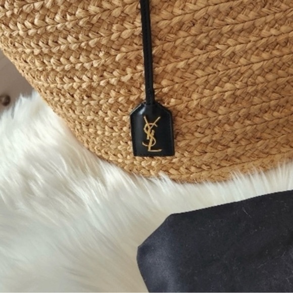 Saint Laurent Ladies Natural Medium Panier Raffia Bag - Picture 3 of 15